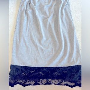 Never worn grey cotton skirt with black lace bottom